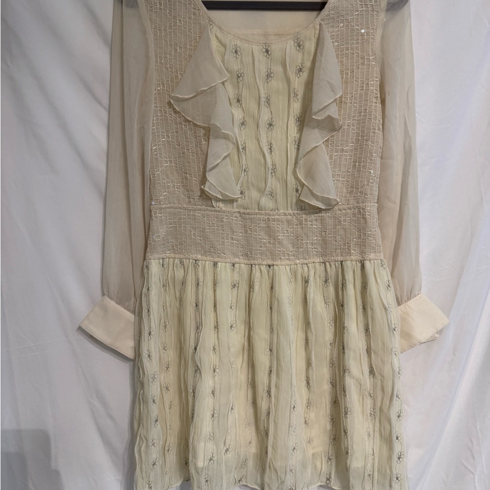 Young Essence Ivory Boho Mini Dress